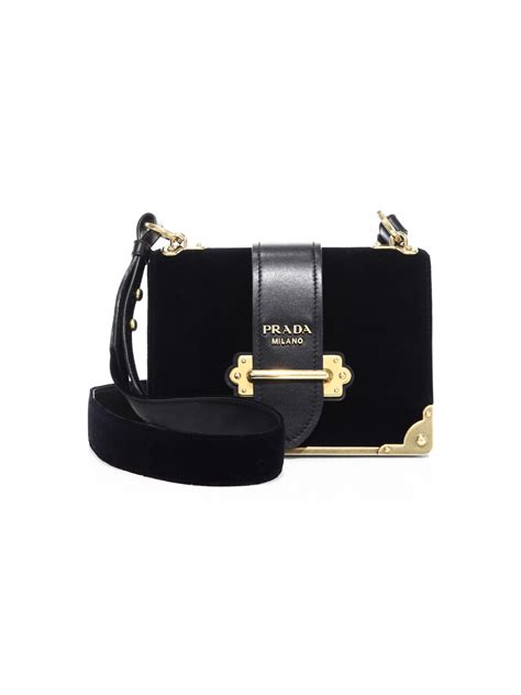 prada cahier velvet & leather should|prada cahier nero shoulder bag.